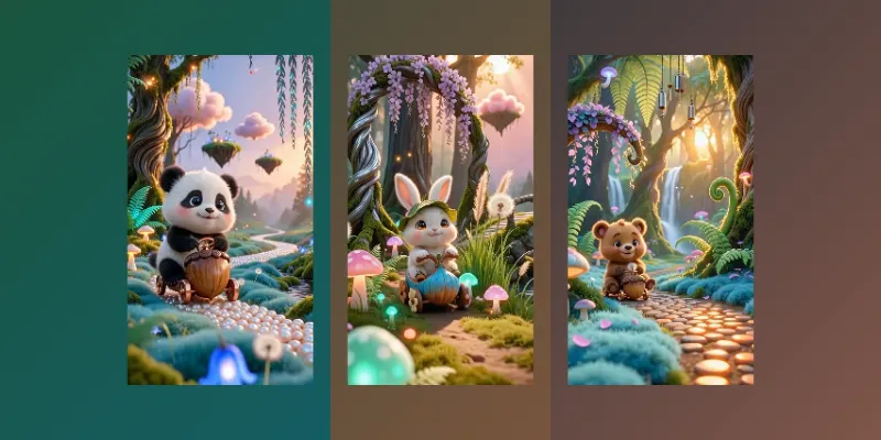 Cute Baby Animal Forest Rides generated by undefined