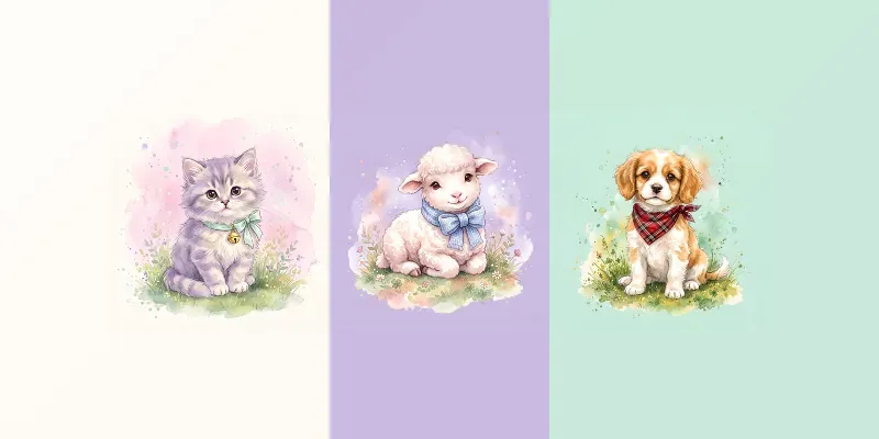 Custom Watercolor Animal Portraits generated by undefined