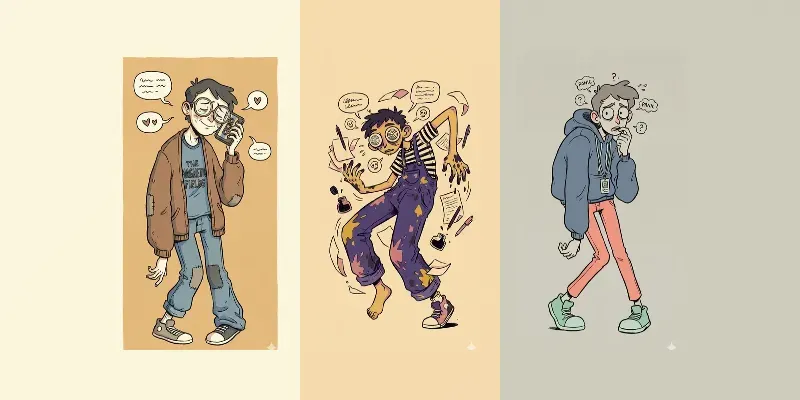 Offbeat Zine Characters generated by undefined