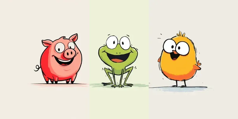 Minimalist Cartoon Animal Illustrations generated by undefined