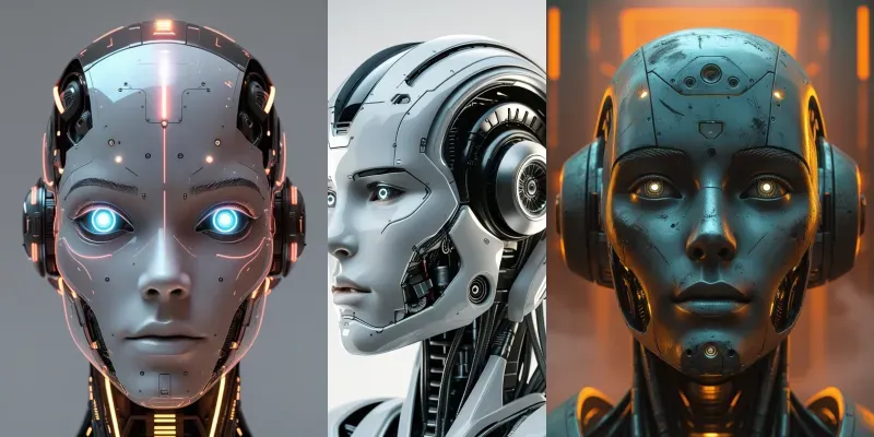 Futuristic Robot Head Generators generated by undefined