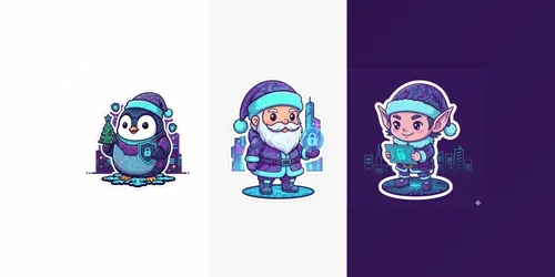 Cybersecurity Christmas Stickers generated by gemini-image