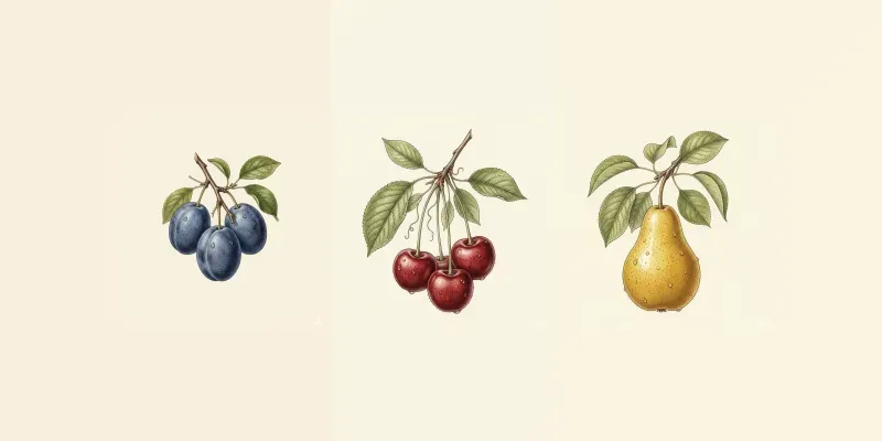 Vintage Botanical Fruit Watercolors