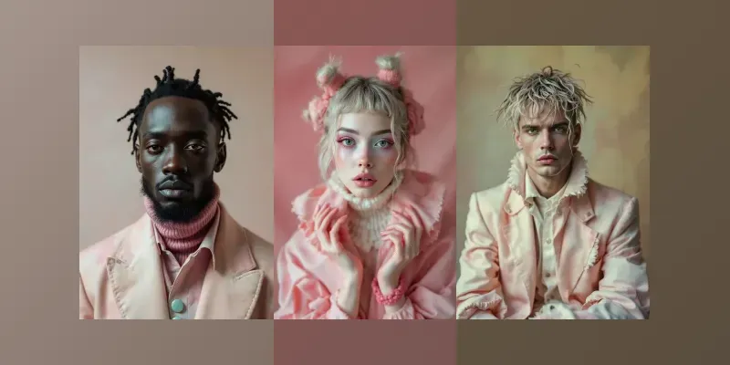 Strange Pastel Fashion Portraits generated by undefined