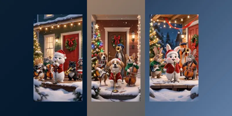 Cute Animal Christmas Band Videos generated by undefined