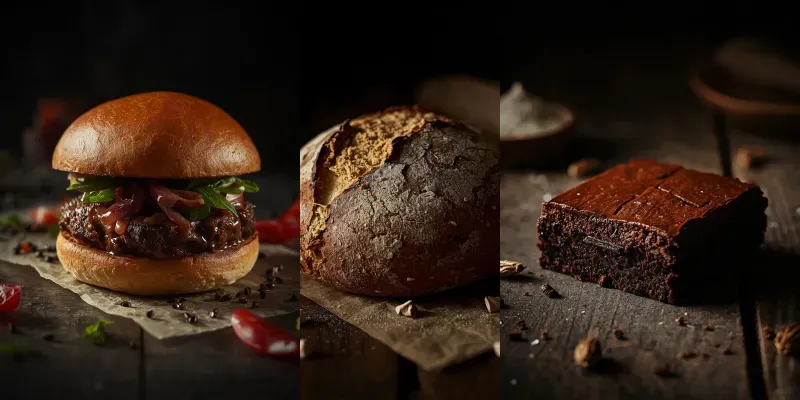 Dark Moody Artisanal Food Photography generated by undefined