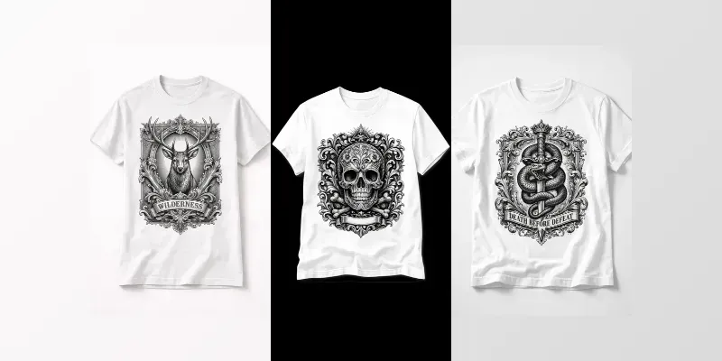 Victorian Engraved Tshirt Designs generated by undefined