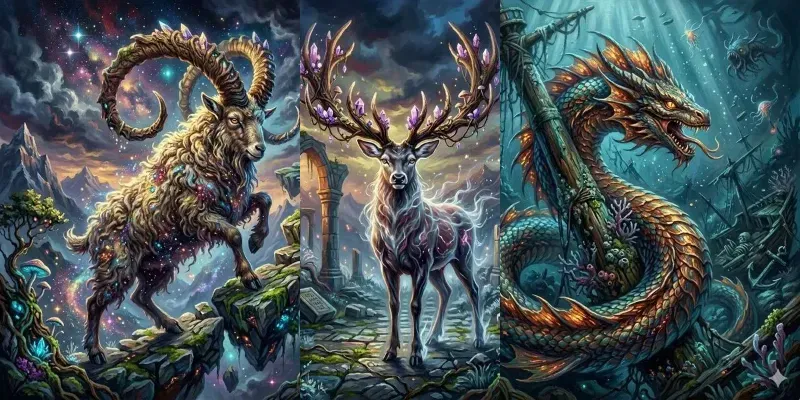 Digital Dark Fantasy Animal Portraits