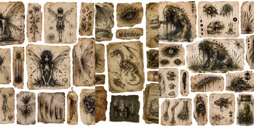 Junk Journal Dark Fairy Tale Ephemera generated by chatgpt-image