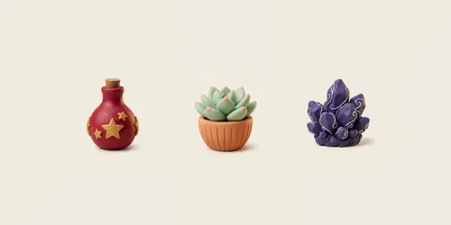 Cozy Clay Farm Sim Item Sprites generated by gemini-image