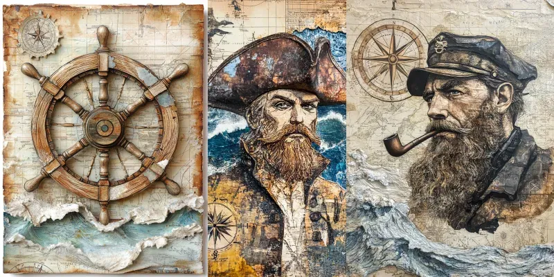 Vintage Nautical Adventures generated by undefined