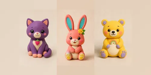 Handmade Clay Animal Figurines generated by chatgpt-image