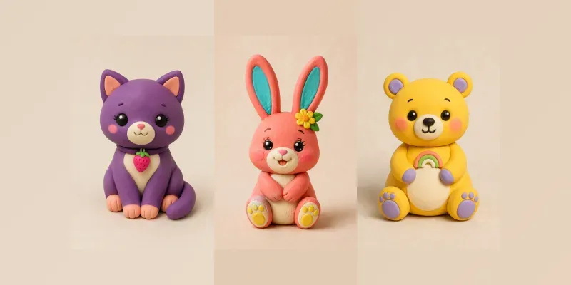 Handmade Clay Animal Figurines generated by undefined
