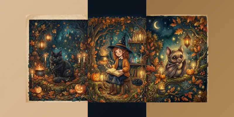 Ornate Autumn Fantasy Illustrations generated by undefined