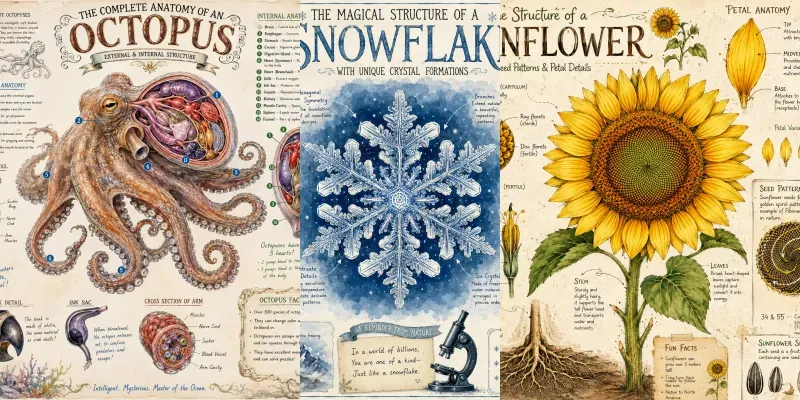 Whimsical Educational Infographics generated by undefined