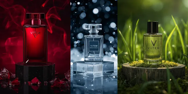 Luxury Black Gold Perfume Photography generated by undefined