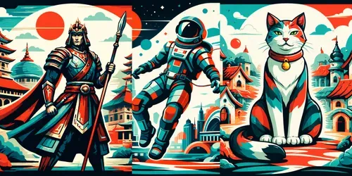 Modern Geometric Character City Art generated by chatgpt-image