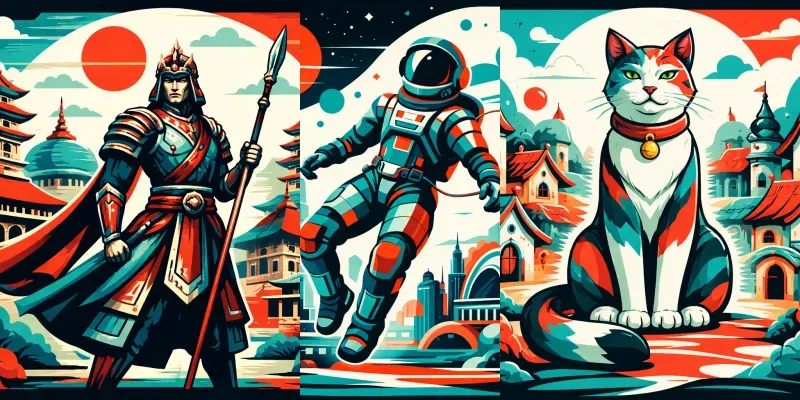 Modern Geometric Character City Art