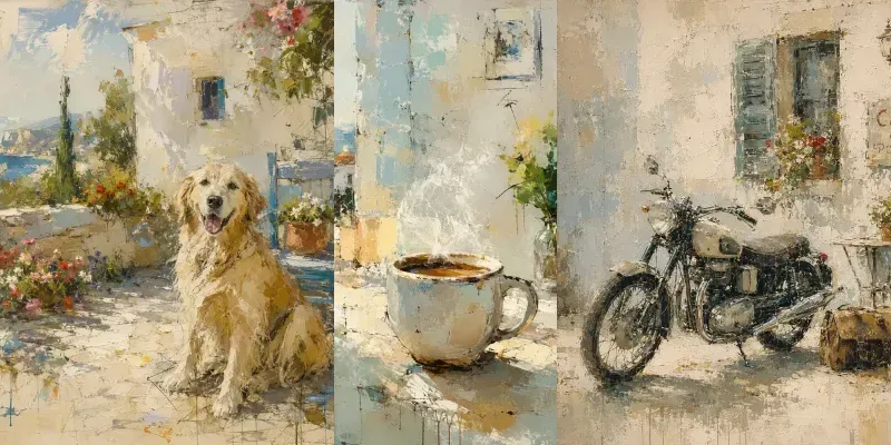 Oil Impressionist Loose Bright Joy generated by undefined