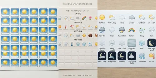 Weather Icon Sticker Sheet Systems generated by gemini-image