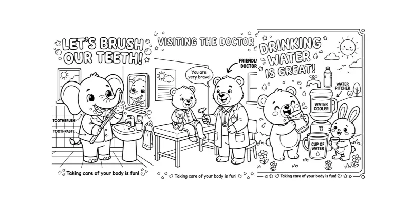 Kids Health Coloring Books generated by undefined