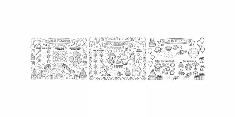 Kids Birthday Activity Placemat Makers generated by undefined