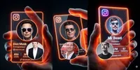 Futuristic Instagram Cards gemini-image prompt mini thumbnail