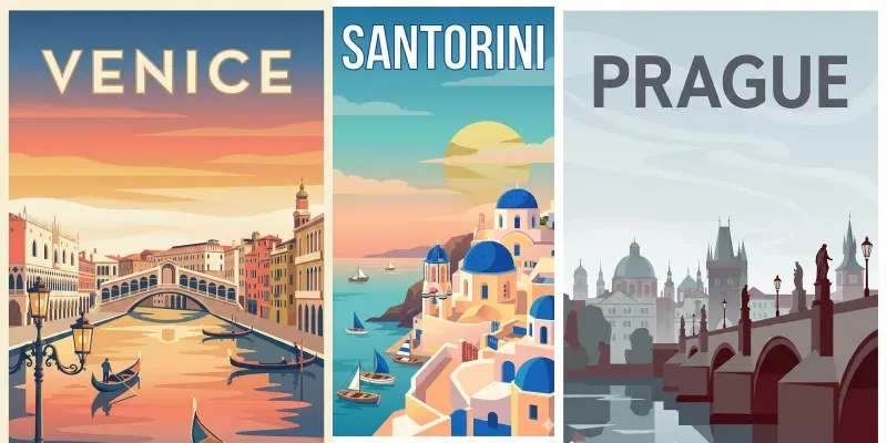 Pro Vector Travel Posters generated by undefined