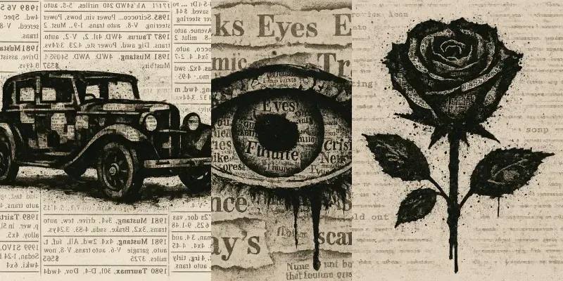 Striking Text Fragments Art generated by undefined