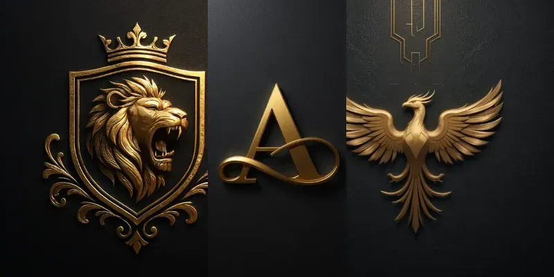 Elegant Gold Logo Sets On Dark Textures generated by undefined
