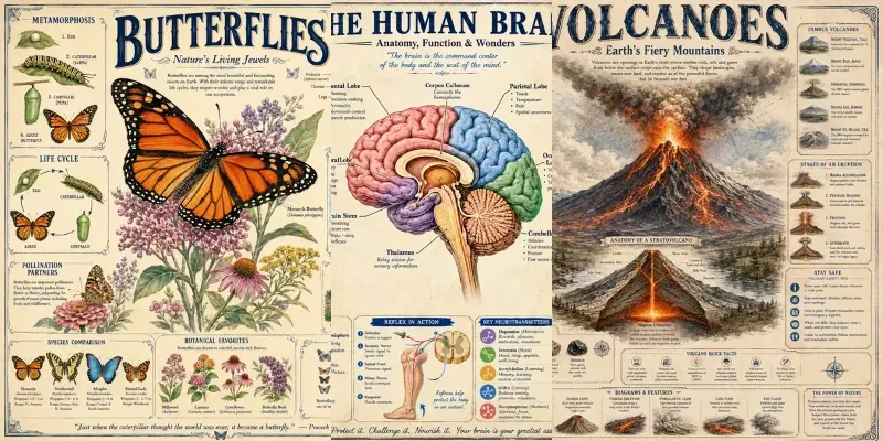 Vintage Educational Infographic Sets generated by undefined