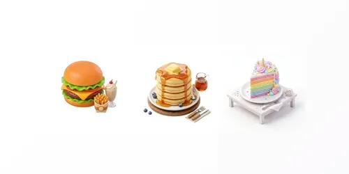 3D Gourmet Food Miniatures generated by gemini-image