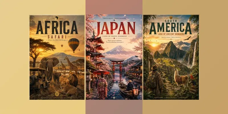 Premium Vintage Travel Posters generated by undefined