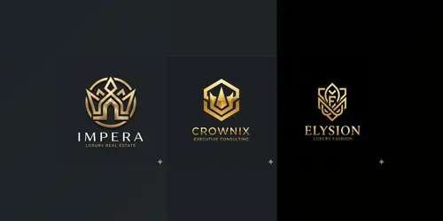 Luxury Gold Geometric Emblem Logos generated by gemini-image