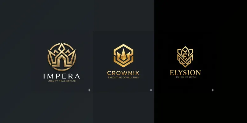 Luxury Gold Geometric Emblem Logos generated by undefined
