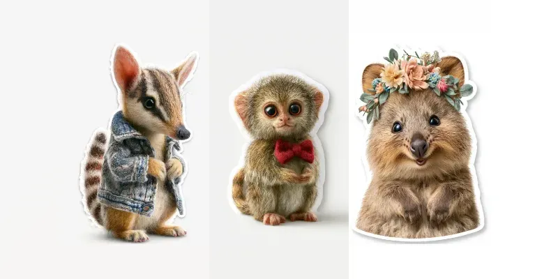 3D Needlefelted Woollen Stickers generated by undefined