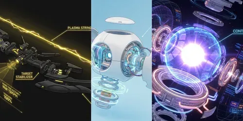 Exploded 3D Mechaweapon UIs generated by gemini-image