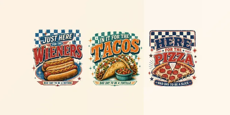 Retro American Diner Humor Tshirt Design generated by undefined