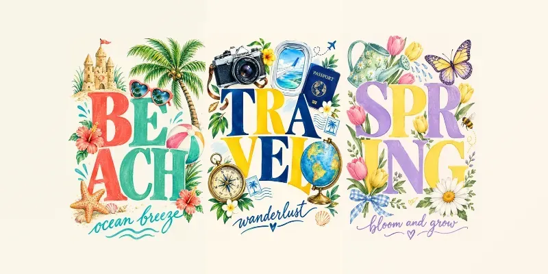 Preppy Typography Collage Posters generated by undefined