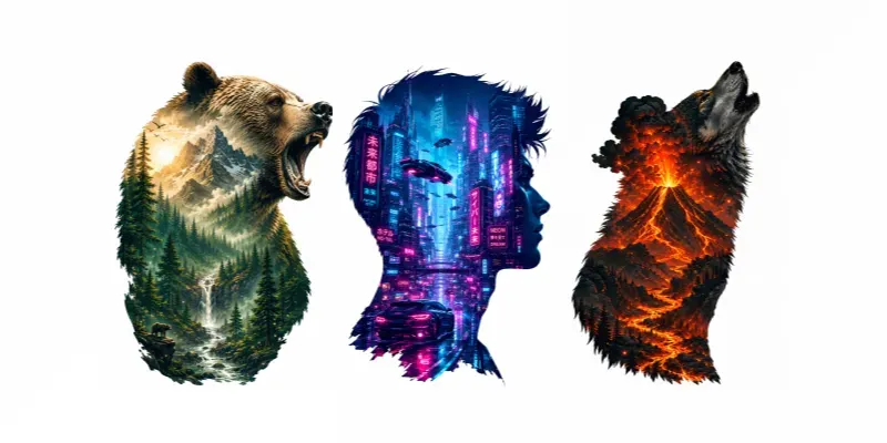 Double Exposure Tshirt Art Generator generated by undefined