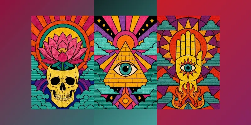 Psychedelic Retro Pop Illustrations generated by undefined