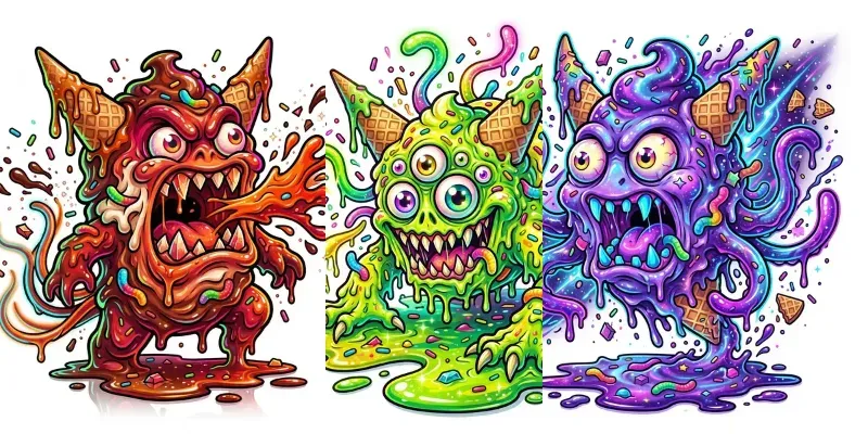 Viral Horror Ice Cream Mascots generated by undefined