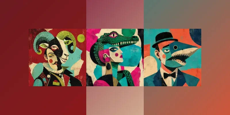 Humans And Animals Surreal Graphic Art generated by undefined