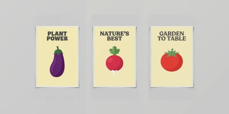 Minimalist Vegetable Posters