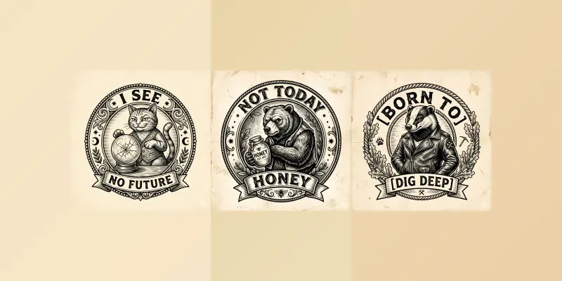 Vintage Sassy Animal Badges generated by undefined