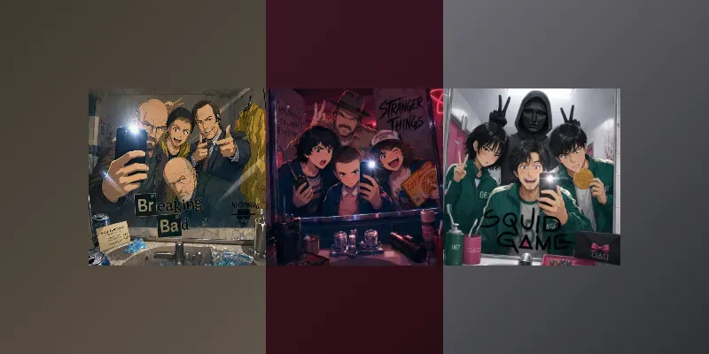 Bathroom Mirror Selfie Anime Tv Series generated by undefined