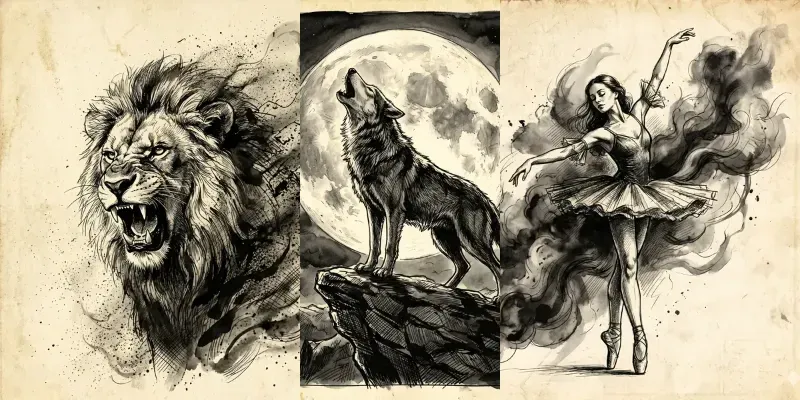 Cinematic Vintage Ink Sketches generated by undefined