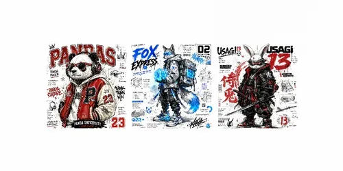 Streetwear Sketch Animal Graphics Packs generated by chatgpt-image