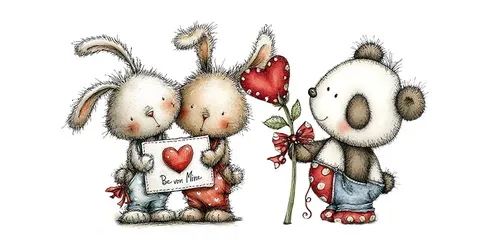 Whimsical Valentine Logo Clipart Sets generated by midjourney