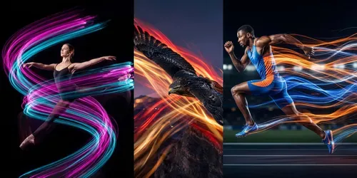 Chromatic Velocity Motion Art generated by gemini-image